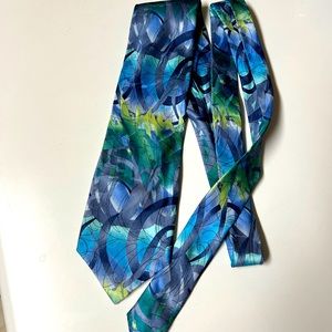 J. Garcia Beautiful Blues and Green Tie Oak Tree Collection Nineteen